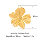 3pcs 3D Floral Dangle Charms Necklace Pendant