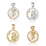 3pcs Brass Zircon Rose Goddess Pendant Women Charm DIY Necklace Making