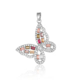 3pcs Butterfly Heart CZ DIY Jewelry Pendant Charms Necklace Making