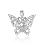 3pcs Butterfly Heart CZ DIY Jewelry Pendant Charms Necklace Making