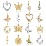 3pcs Butterfly Heart CZ DIY Jewelry Pendant Charms Necklace Making