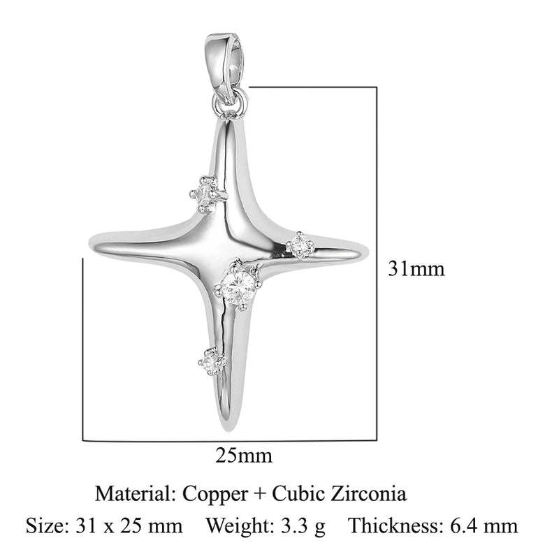 3pcs/Lot Copper Zircon Starry Sky Perfume Pendant DIY Necklace Pendants
