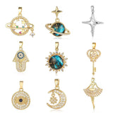 3pcs/Lot Copper Zircon Starry Sky Perfume Pendant DIY Necklace Pendants