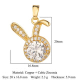 3pcs/Lot Bear CZ DIY Pendant Butterfly Copper Women Charms Necklace