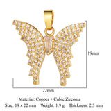 3pcs/Lot Bear CZ DIY Pendant Butterfly Copper Women Charms Necklace