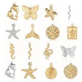 3pcs/Lot Butterfly Mirror Polished Stainless Steel Charm Necklace Pendant