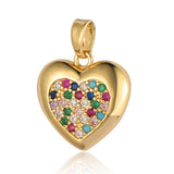 3pcs Evil Eye Enamel Clover Rainbow Zircon Pendant Heart CZ Charms