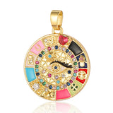 3pcs Evil Eye Enamel Clover Rainbow Zircon Pendant Heart CZ Charms