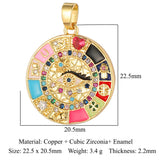 3pcs Evil Eye Enamel Clover Rainbow Zircon Pendant Heart CZ Charms