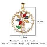 3pcs Evil Eye Enamel Clover Rainbow Zircon Pendant Heart CZ Charms