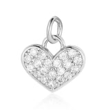 3pcs/Lot Family Heart CZ Stone Charms Love Lock Key Pendant