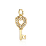 3pcs/Lot Family Heart CZ Stone Charms Love Lock Key Pendant