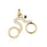 3pcs/Lot Cat Horseshoe Copper CZ Charm Pendant for Bracelet Necklace Making