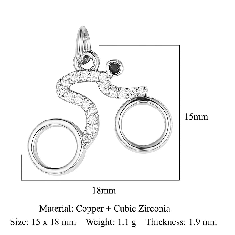 3pcs/Lot Cat Horseshoe Copper CZ Charm Pendant for Bracelet Necklace Making
