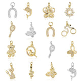 3pcs/Lot Cat Horseshoe Copper CZ Charm Pendant for Bracelet Necklace Making
