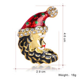 3pcs Christmas Santa Claus Crystal Brooches Pins Gift For Christmas