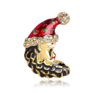3pcs Christmas Santa Claus Crystal Brooches Pins Gift For Christmas