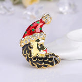 3pcs Christmas Santa Claus Crystal Brooches Pins Gift For Christmas
