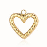 3pcs Heart Shell Mirror Polished 316 Stainless Steel DIY Charm Pendant