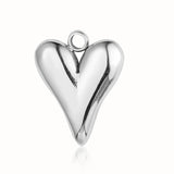 3pcs Heart Shell Mirror Polished 316 Stainless Steel DIY Charm Pendant