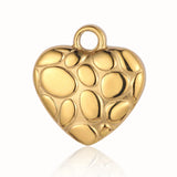 3pcs Heart Shell Mirror Polished 316 Stainless Steel DIY Charm Pendant