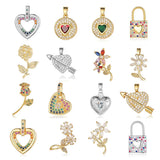 3pcs Love Arrow Heart Rainbow Copper Zircon Charms Necklace Making