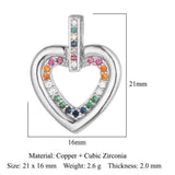 3pcs Love Arrow Heart Rainbow Copper Zircon Charms Necklace Making