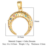3pcs Four-leaf Clover Green CZ Pendant Brass Zircon Charm DIY