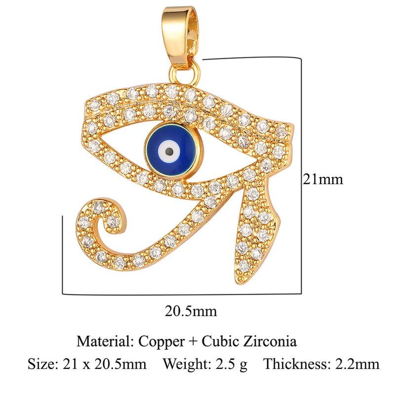 3pcs Four-leaf Clover Green CZ Pendant Brass Zircon Charm DIY