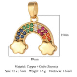 3pcs Four-leaf Clover Green CZ Pendant Brass Zircon Charm DIY