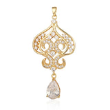 3pcs Heart Ice Cut Bowknot CZ Pendant Zircon Charm DIY Jewelry Necklace