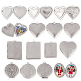 3pcs/Lot Heart Photo Locket Frame Pendant Charms for Jewelry Making