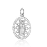 Religious Our Lady Brass CZ Jewelry Pendant Cross Mother Charms