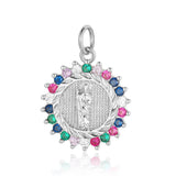 Religious Our Lady Brass CZ Jewelry Pendant Cross Mother Charms