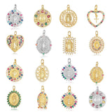 Religious Our Lady Brass CZ Jewelry Pendant Cross Mother Charms