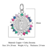 Religious Our Lady Brass CZ Jewelry Pendant Cross Mother Charms
