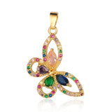 3pcs/Lot Round Snake Butterflry Rianbow Zircon DIY Jewelry Pendant