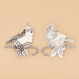 3pcs/Lot Silver Bird & Branch Leaf Charms Pendants for DIY Necklace