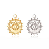 3pcs Stainless Steel 18K PVD Plated Devil Eye Charm DIY Pendant Necklace