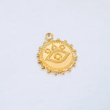 3pcs Stainless Steel 18K PVD Plated Devil Eye Charm DIY Pendant Necklace