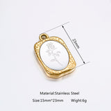 3pcs Stainless Steel Charms Vintage Rose DIY Jewelry Making
