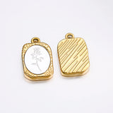 3pcs Stainless Steel Charms Vintage Rose DIY Jewelry Making