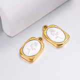 3pcs Stainless Steel Charms Vintage Rose DIY Jewelry Making