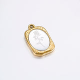 3pcs Stainless Steel Charms Vintage Rose DIY Jewelry Making
