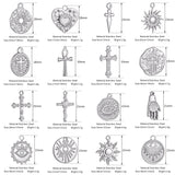3pcs Stainless Steel Silver Cross Charms Pendant DIY Jewelry Making