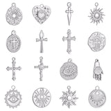 3pcs Stainless Steel Silver Cross Charms Pendant DIY Jewelry Making