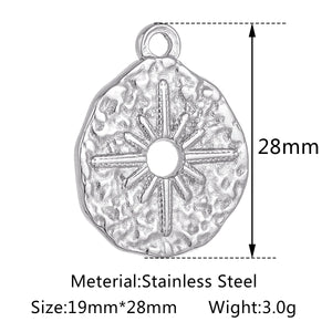 3pcs Stainless Steel Silver Cross Charms Pendant DIY Jewelry Making