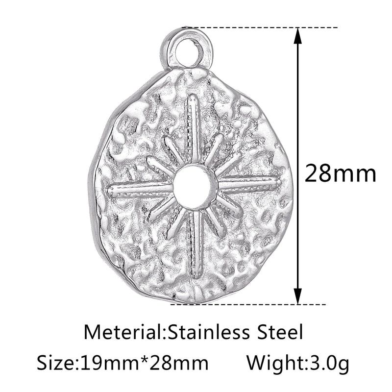 3pcs Stainless Steel Silver Cross Charms Pendant DIY Jewelry Making
