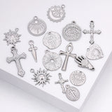 3pcs Stainless Steel Silver Cross Charms Pendant DIY Jewelry Making