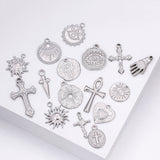 3pcs Stainless Steel Silver Cross Charms Pendant DIY Jewelry Making